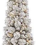 Puleo International 4.5ft Pre-Lit Flocked Portland