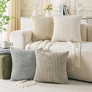 Set 4 Neutral Decorative Throw Pillow