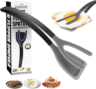 Silicone Egg Flipper Spatula Tongs (Set