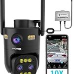 Triple-Lens Outdoor Security Camera Auto Zoom