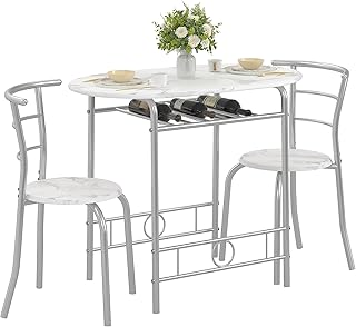 VECELO 3-Piece Dining Table Kitchen Breakfast