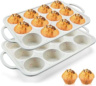 Vinino 2Pack Silicone Muffin Pan Baking